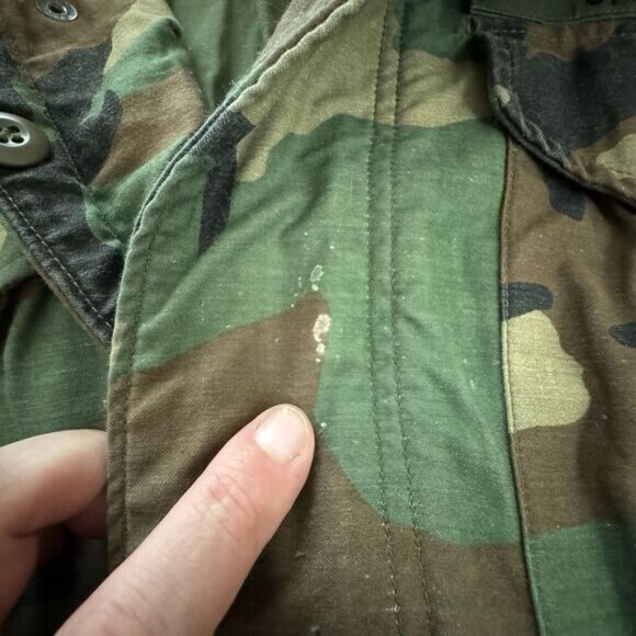 Alpha Industries US Navy Sea Bees Woodland Camo Cold Weather Field Coat Size S - Picture 6 of 10